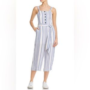 Lost + Wander blue and white striped jumpsuit